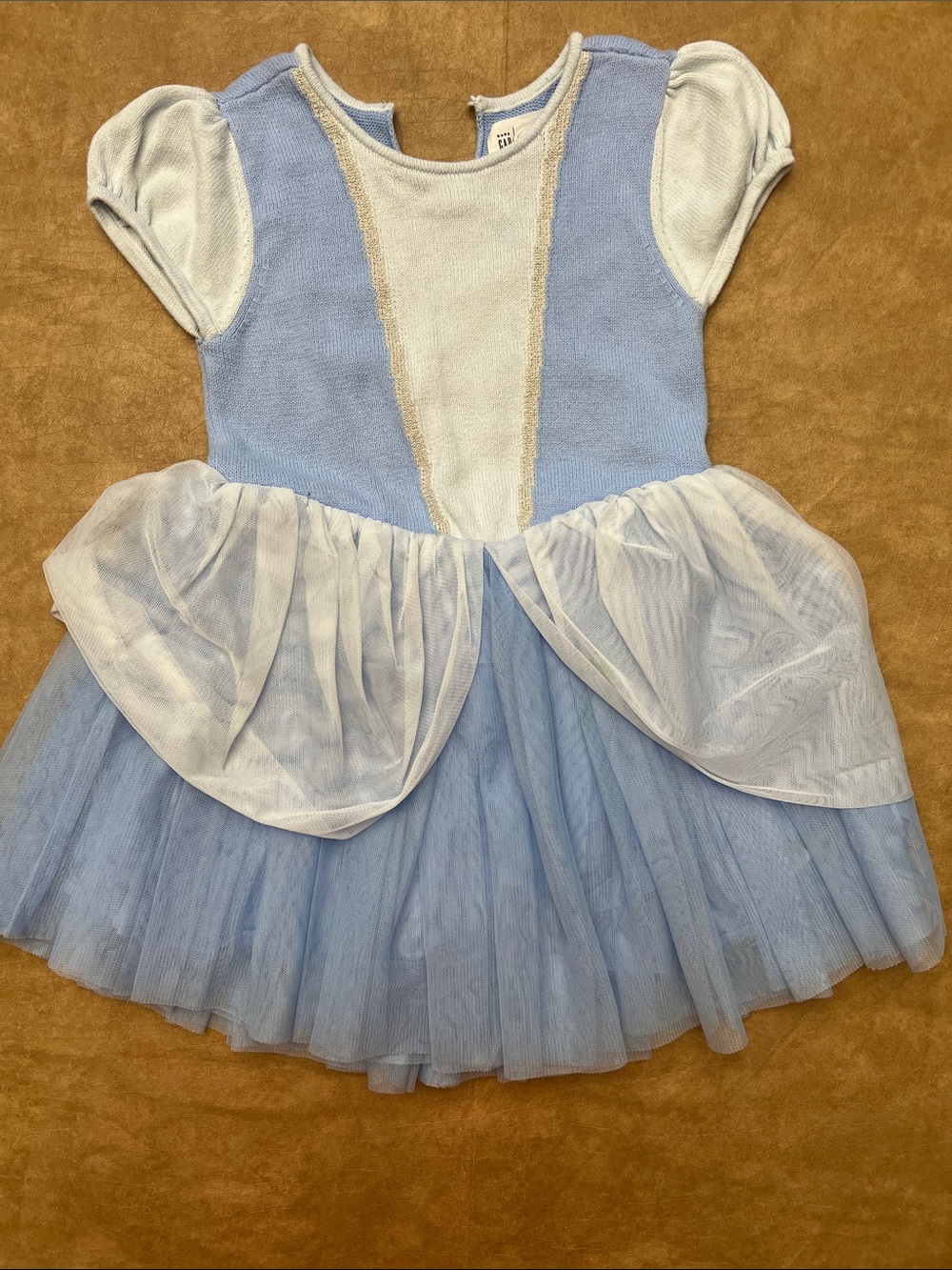 Baby Gap Disney Cinderella Dress Girls Blue Gold Glitter Lace 4T